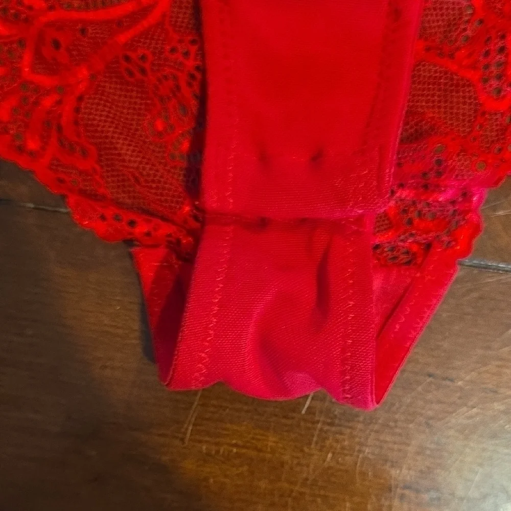 (J31) Rene Rofe Vibrant Red Lace Bodysuit Sz M - Picture 5 of 9